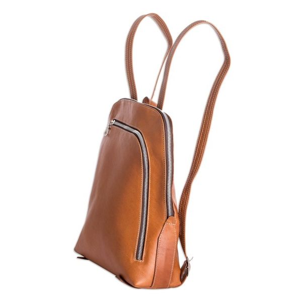 Alternate image for 100 Leather Backpack with Zipper Accents from Costa Rica Stroll Through the City