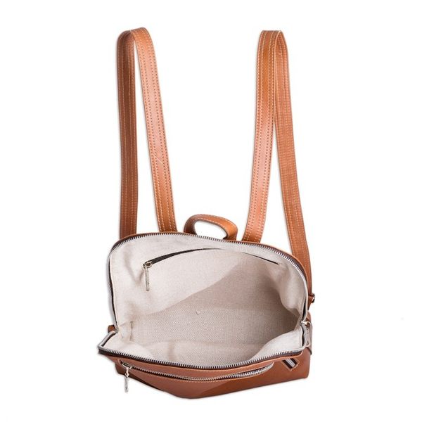 Alternate image for 100 Leather Backpack with Zipper Accents from Costa Rica Stroll Through the City