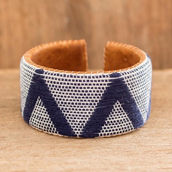 Alternate image for Artisan Crafted Blue and White Bracelet Comalapa Highlands in Blue