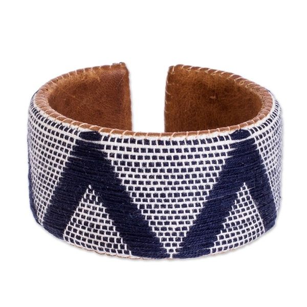 Alternate image for Artisan Crafted Blue and White Bracelet Comalapa Highlands in Blue