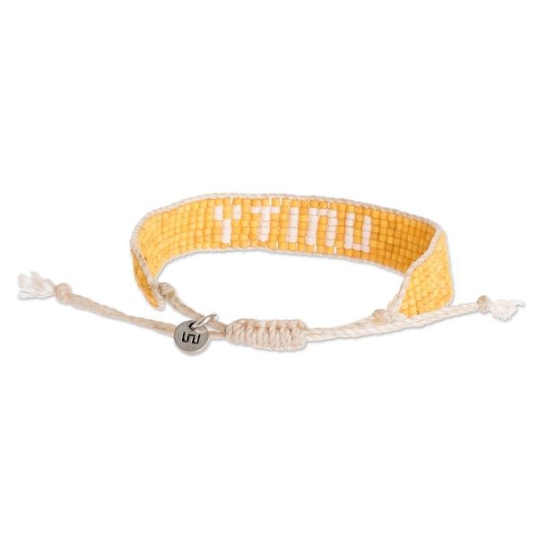Alternate image for Yellow and White Glass Bead Bracelet Saying Unity Unity in Yellow