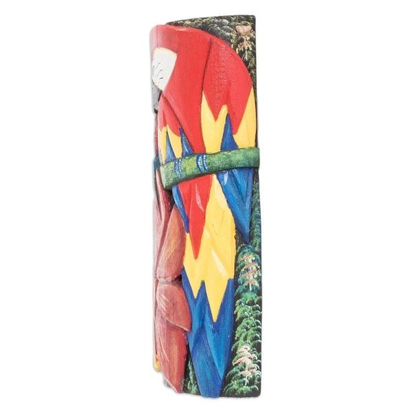 Alternate image for Handcrafted Balsa Wood Mask with Hand-Painted Details Celestial Birds