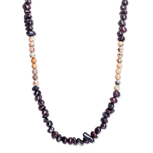Alternate image for Garnet and Jasper Beaded Necklace Handmade in Guatemala Familiar Sands