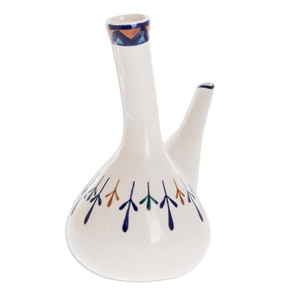 Alternate image for Off-White Ceramic Wine Server with Geometric Design Antigua Breeze