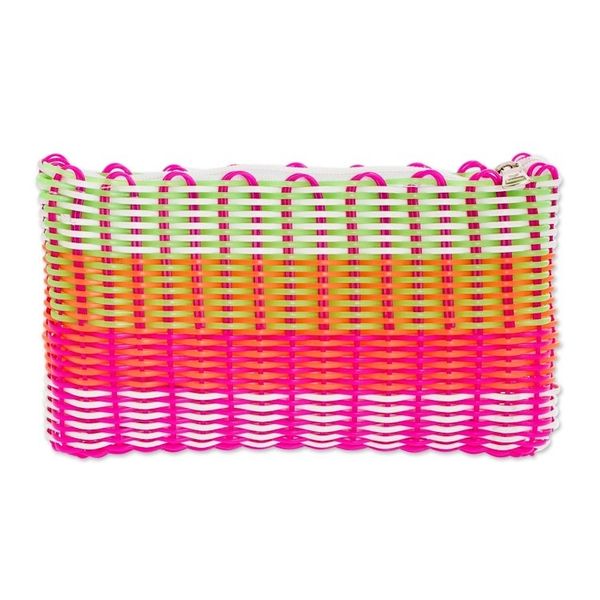 Alternate image for Recycled Central American Cosmetic Bag in Pink Lollipop Swirl