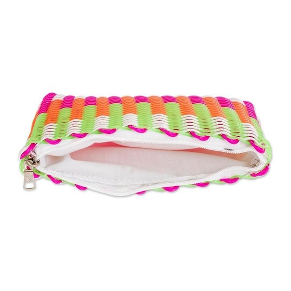 Alternate image for Recycled Central American Cosmetic Bag in Pink Lollipop Swirl