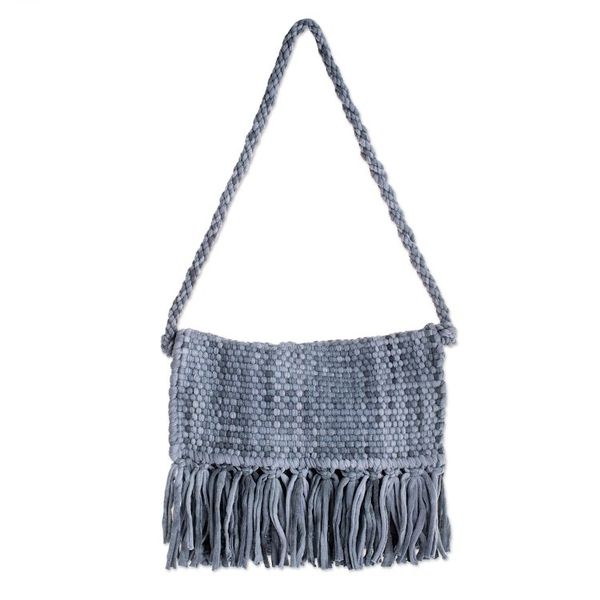 Alternate image for Handwoven Eco Friendly Grey Shoulder Bag from Costa Rica Cartago Grey