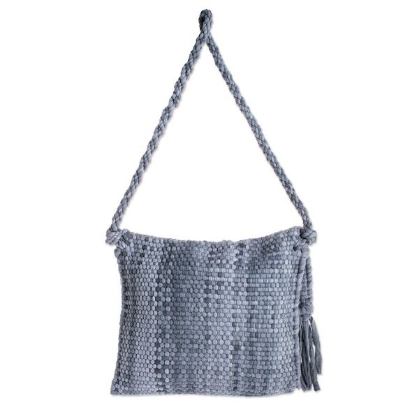 Alternate image for Handwoven Eco Friendly Grey Shoulder Bag from Costa Rica Cartago Grey