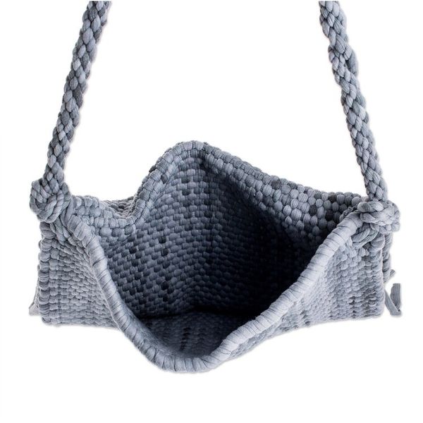 Alternate image for Handwoven Eco Friendly Grey Shoulder Bag from Costa Rica Cartago Grey