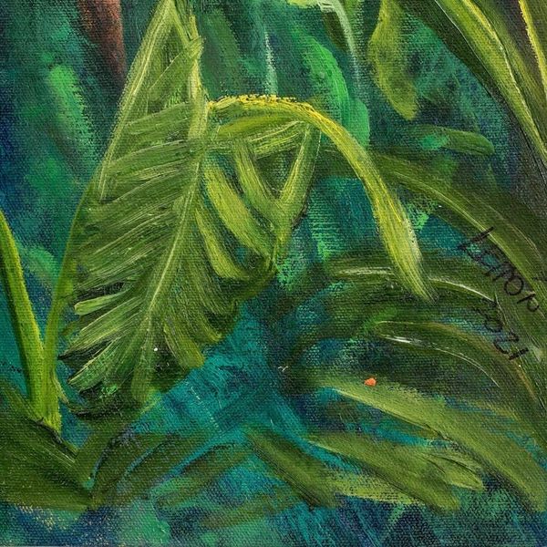Alternate image for Original Signed Painting of Scarlet Macaws in Costa Rica Macaws in the Forest