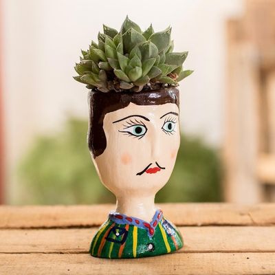 Main image for Guatemalan Ceramic Planter with Mans Face Mateo