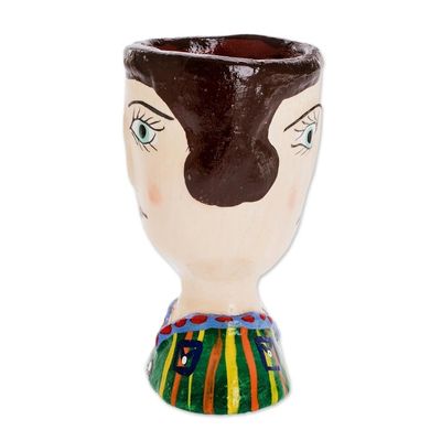 Alternate image for Guatemalan Ceramic Planter with Mans Face Mateo