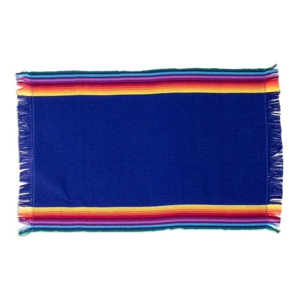 Alternate image for Handwoven Cotton Indigo Placemats with Napkins Set of 4 Indigo Balance