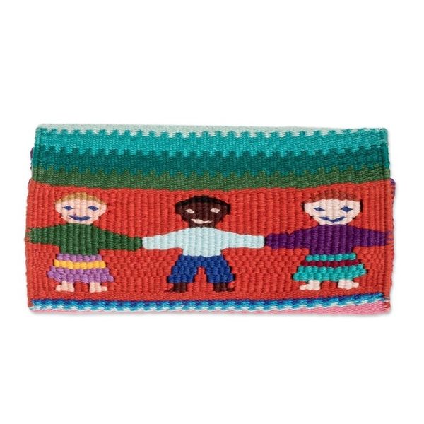 Alternate image for Hand Woven Cotton Billfold Wallet With Images of Children Childhood Memories