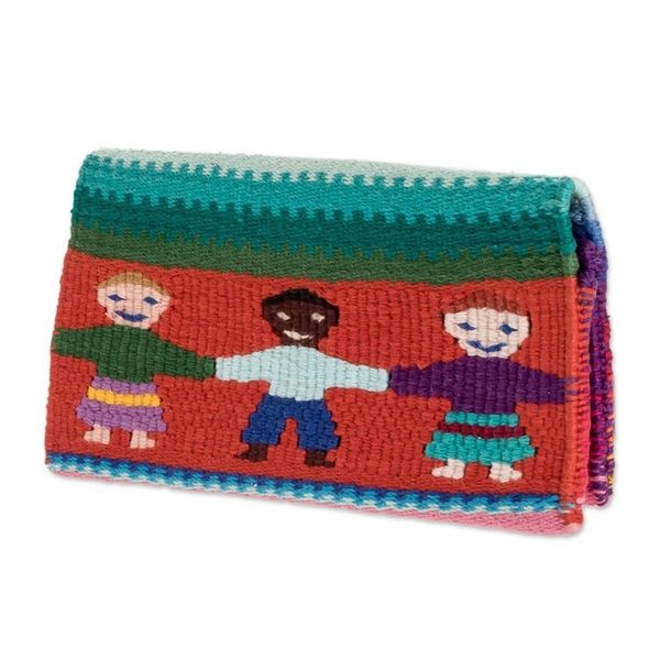 Alternate image for Hand Woven Cotton Billfold Wallet With Images of Children Childhood Memories