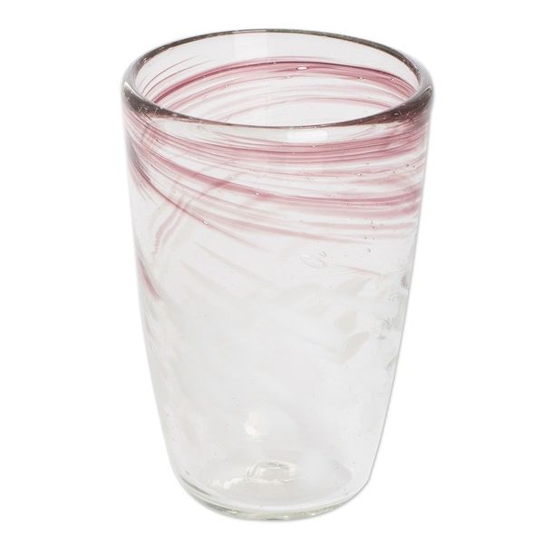 Alternate image for Violet and White Blown Glass Tumblers Set of 4 Fusion