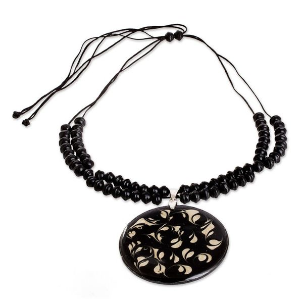 Alternate image for Flower Themed Art Glass Pendant Necklace from Costa Rica Bicolor Dream