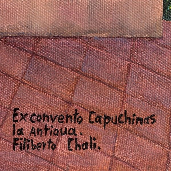 Alternate image for Signed Stretched Realist Painting of Ancient Building Former Capuchin Convent