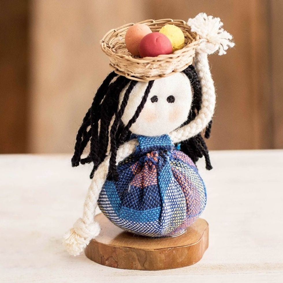 Salvadoran Decorative Collectible Doll 'Salvadoran Girl in Blue'
