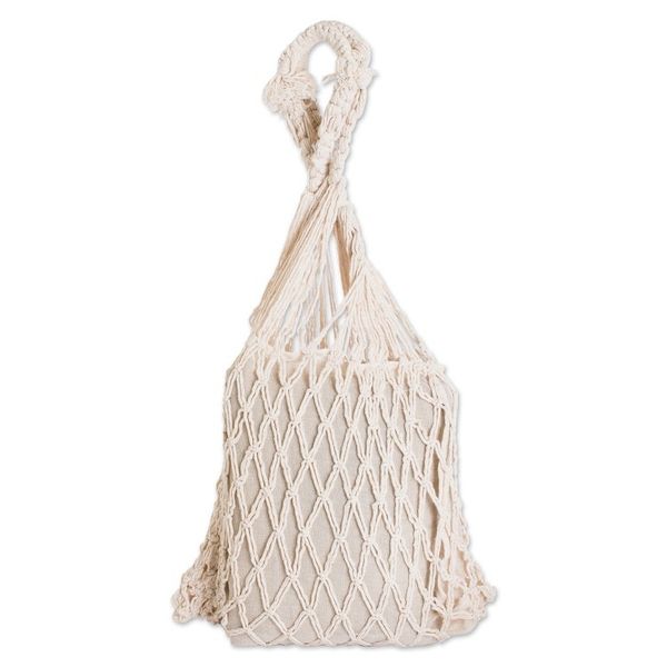 Alternate image for Diamond-themed Cotton Macrame Shoulder Bag with Tassel Diamond Charm