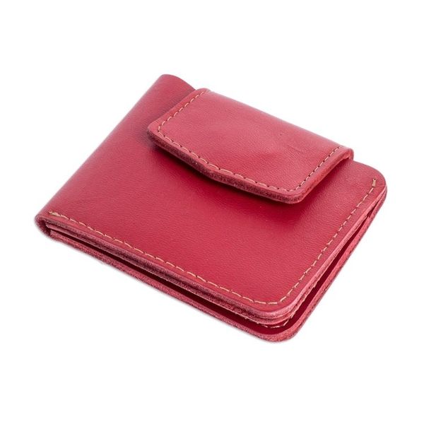 Alternate image for Handcrafted Red Leather Wallet Essential in Red