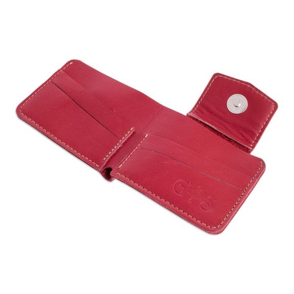 Alternate image for Handcrafted Red Leather Wallet Essential in Red