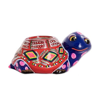Alternate image for Cute Miniature Turtle Ceramic Flower Pot from Guatemala Herbaceous Tortoise