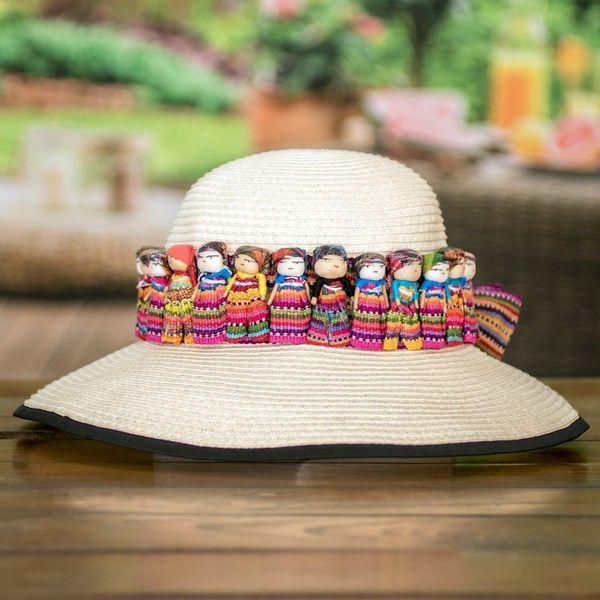 Alternate image for Handmade Ribbon-Style Hat Band with Guatemalan Worry Dolls Little Helpers