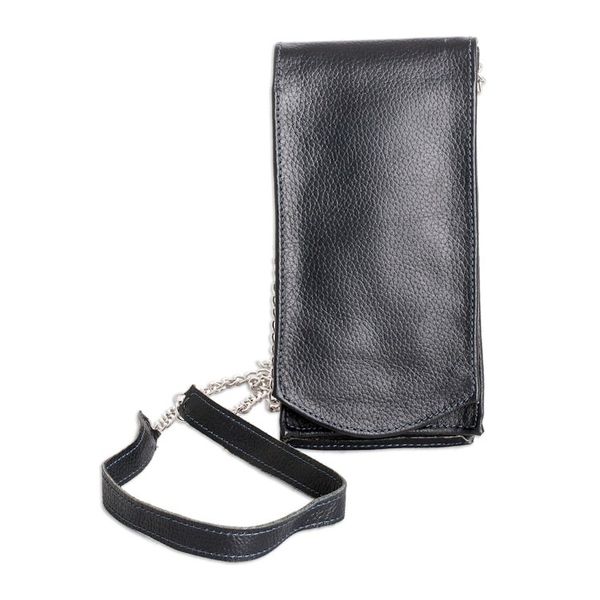Alternate image for Handcrafted Navy Leather Cellphone Wallet from Costa Rica Handy Elegance in Navy