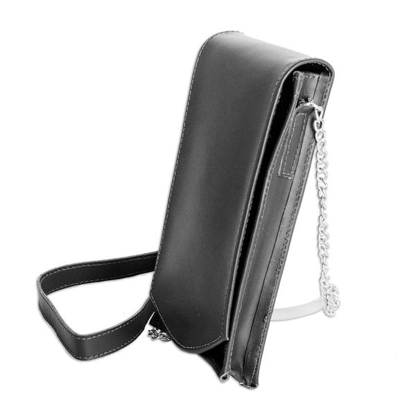Alternate image for Handcrafted Navy Leather Cellphone Wallet from Costa Rica Handy Elegance in Navy