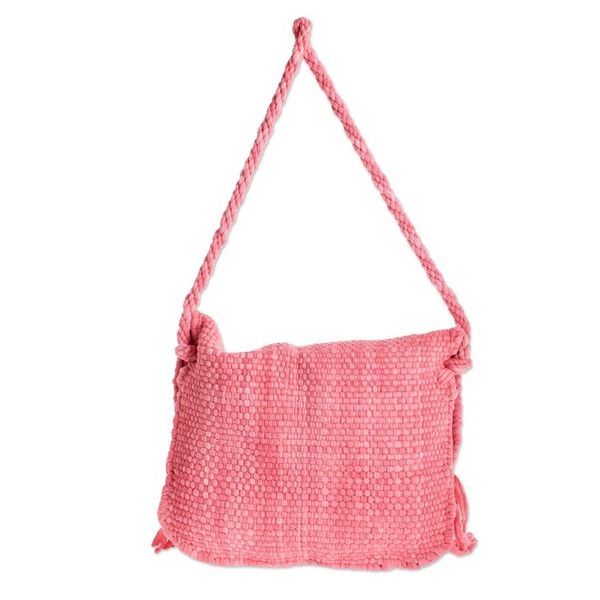 Alternate image for Handwoven Eco Friendly Pink Shoulder Bag from Costa Rica Cartago Pink