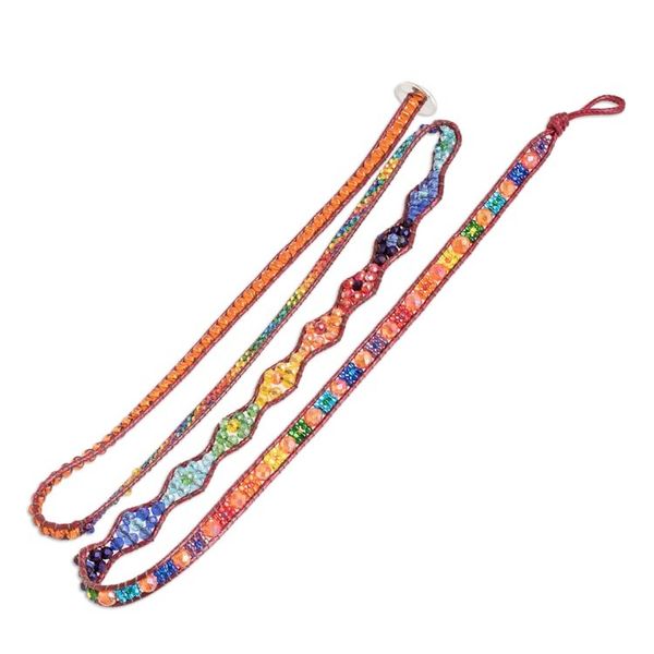 Alternate image for Handcrafted Beaded Positive Energy Long Wrap Bracelet Bonds of Friendship
