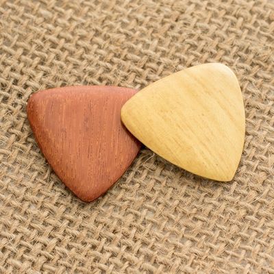 Alternate image for Reclaimed Estoraque and Cypress Wood Guitar Picks Pair Eco Song