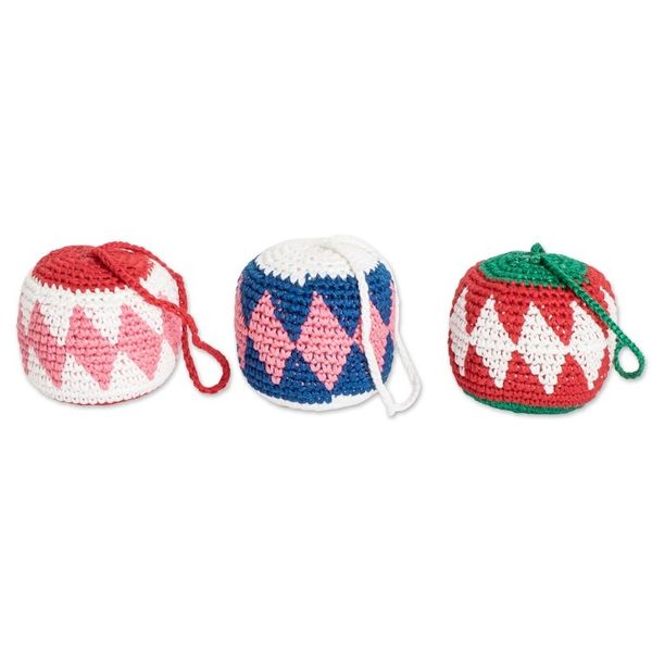 Alternate image for Set of 3 Hand-Knit Cotton Crocheted Ornaments from Guatemala Home Harmony