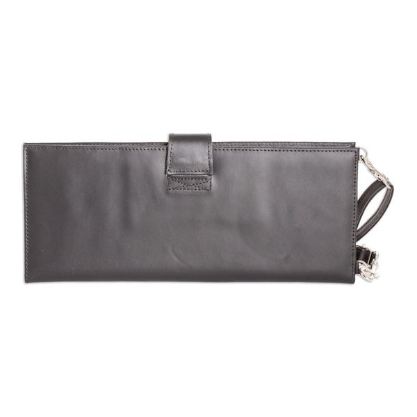 Alternate image for Handcrafted Black Leather Wallet from Costa Rica Family Tradition in Black