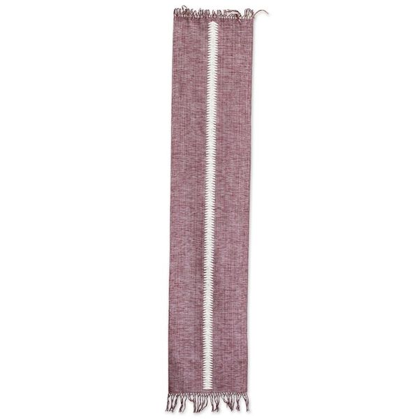 Alternate image for Handloomed Cotton Table Runner in Cordovan and Alabaster Homey Elegance