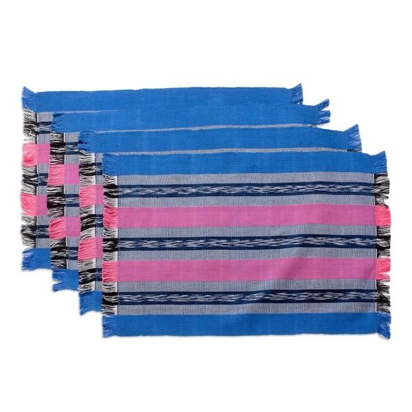 Alternate image for Handwoven Cotton Carmine Placemats with Napkins Set of 4 Carmine Affection