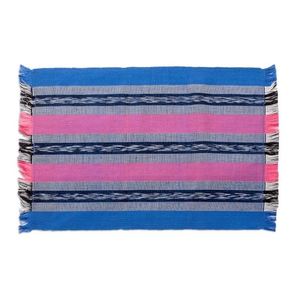 Alternate image for Handwoven Cotton Carmine Placemats with Napkins Set of 4 Carmine Affection