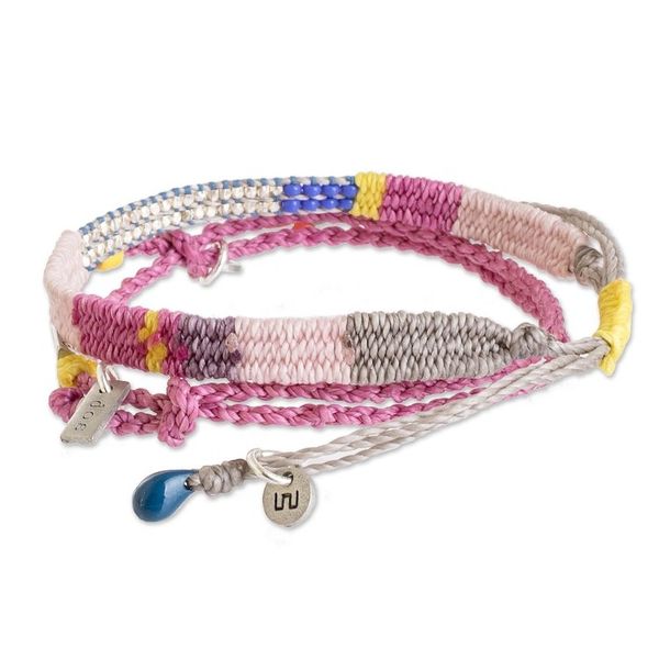 Alternate image for Set of 2 Handcrafted Wristband Bracelets in Pink Hues Pink Bond