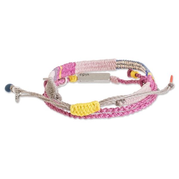 Alternate image for Set of 2 Handcrafted Wristband Bracelets in Pink Hues Pink Bond