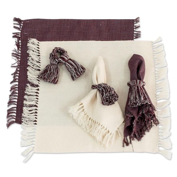 Alternate image for Set of 4 Handloomed Cotton Napkins and Rings from Guatemala Traditional Delight