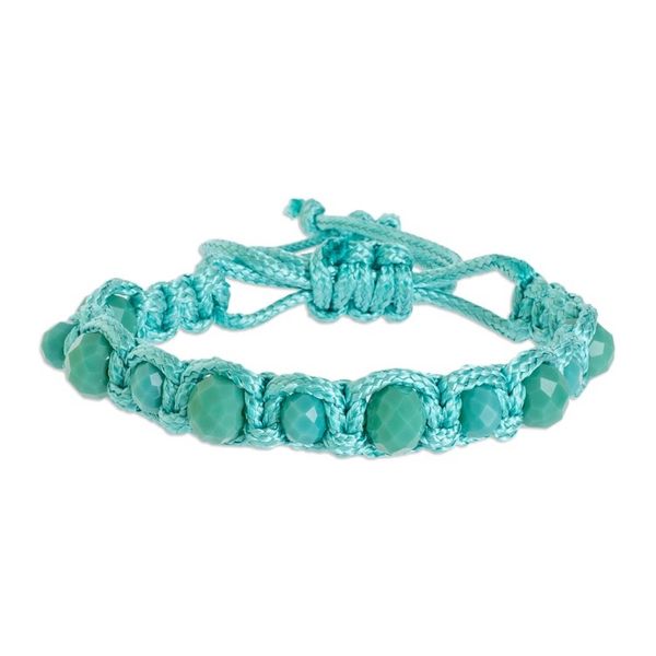 Alternate image for Macrame Hand-Knotted Bracelet with Crystal Beads Boho Sea Crystals
