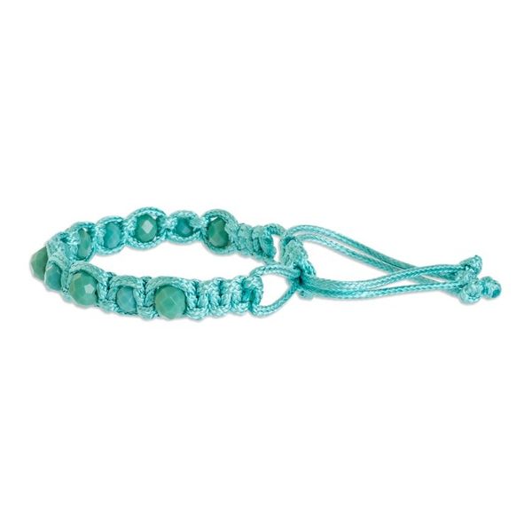 Alternate image for Macrame Hand-Knotted Bracelet with Crystal Beads Boho Sea Crystals