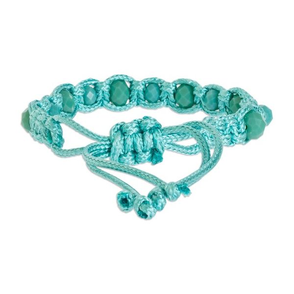Alternate image for Macrame Hand-Knotted Bracelet with Crystal Beads Boho Sea Crystals