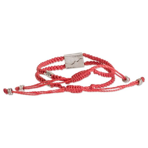 Alternate image for Handmade Abstract Zamac Braided Pendant Bracelets Set of 2 Red Coincidence