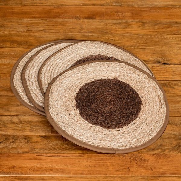 Alternate image for Set of 4 Natural Fiber Placemats Handwoven in Guatemala Nature in Brown