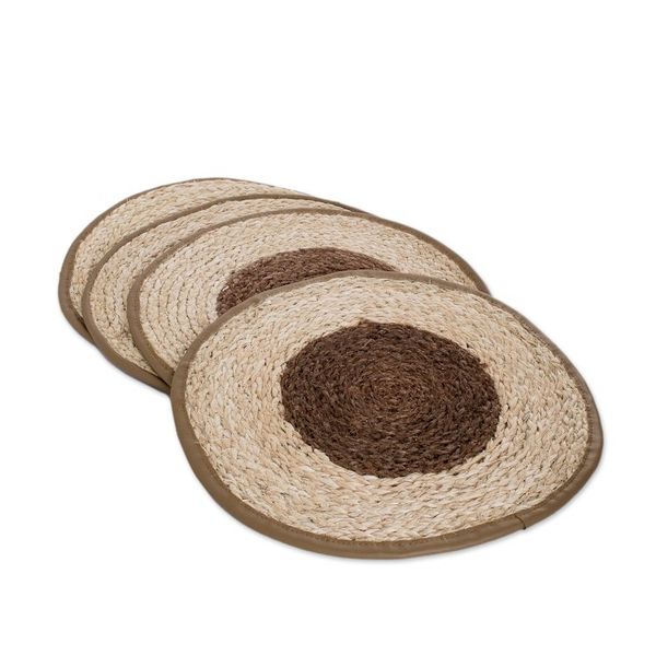 Alternate image for Set of 4 Natural Fiber Placemats Handwoven in Guatemala Nature in Brown