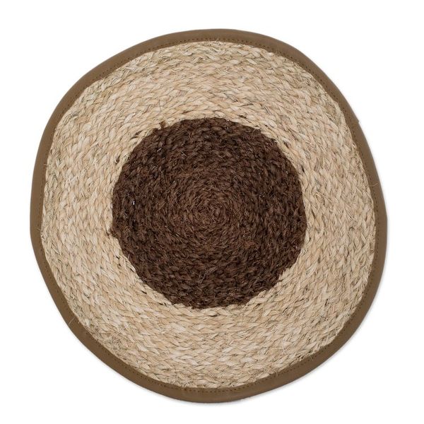 Alternate image for Set of 4 Natural Fiber Placemats Handwoven in Guatemala Nature in Brown