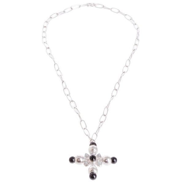 Alternate image for Black and Ice Jade Pendant on a Sterling Silver Chain Coal and Ice