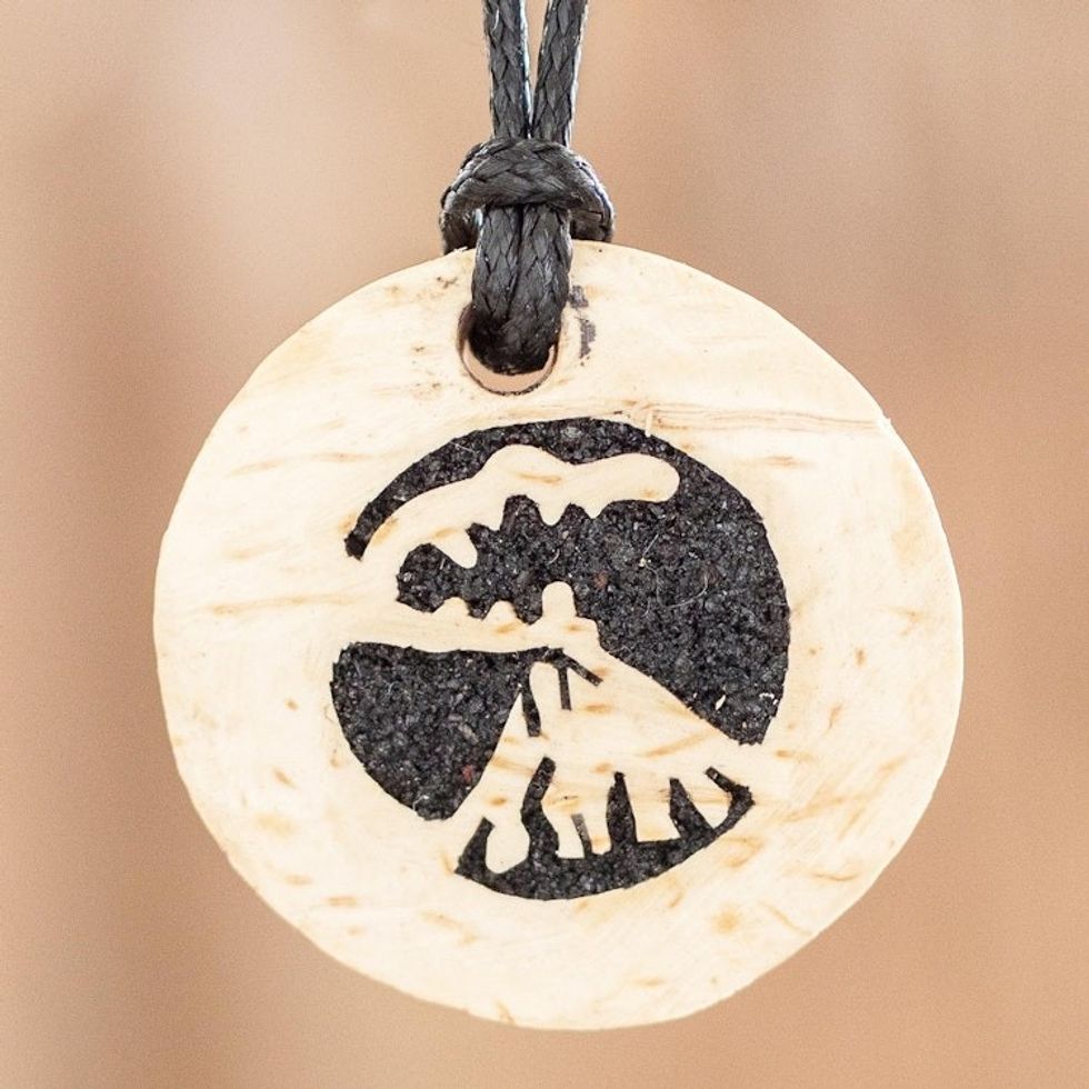 Handmade Unisex Volcano Motif Necklace 'Volcano of Fire'